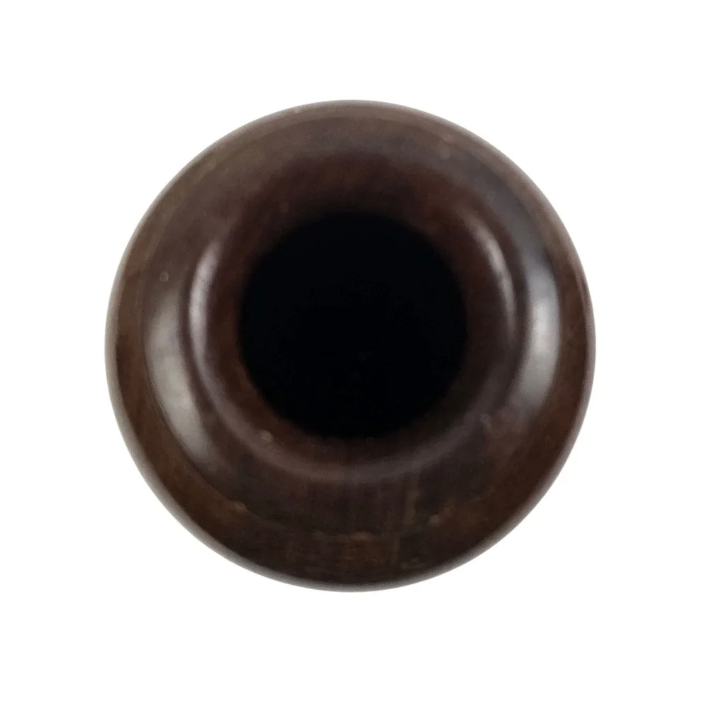 Vintage Hand Turned Dark Brown Wood Bud Vase 7.5 Inch Mid Century Modern Decor